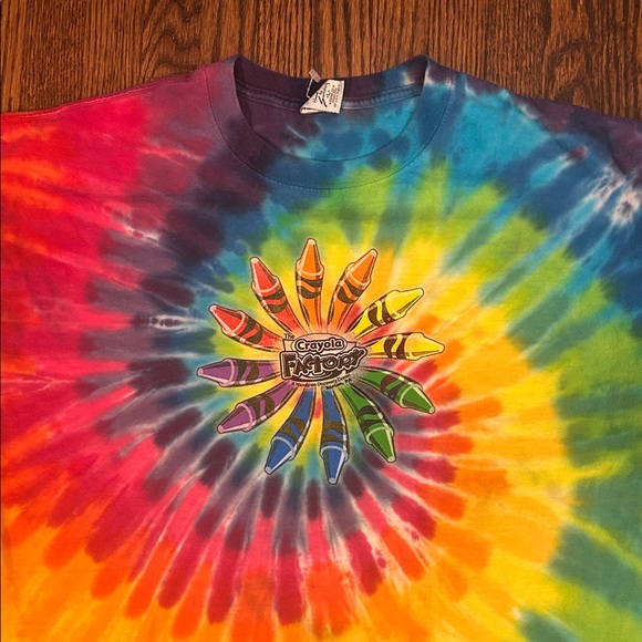 Vintage Y2K Hand Dyed Crayola Tie Dye T-Shirt - Picture 2 of 5